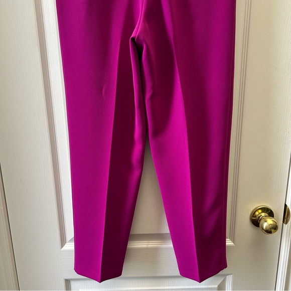 Topshop Trousers Betty Peg High Waisted Pants Magenta Pink Fuchsia Size 4 NWT - Picture 9 of 14